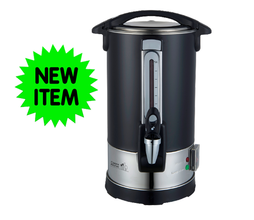 Classic Kitchen - Shabbos Electric Hot Water Urn - 40 cups - Matte Black & Polished Stainless Steel