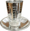 Rashash Kiddush Cup w/Plate - Silver Glass