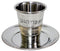 Stainless Steel Kiddush Cup With Plate - SSKC17 - Cup 3" H 2.5"