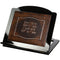 Dark Brown Shtender with Antique Leatherette Inset -  35X38X6