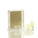 Lucite Charity Box - Color Back Gold Glitter