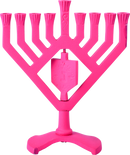 Spinning Dreidel Candle Menorah -  Pink