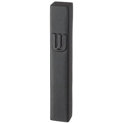 Mezuzah Case - Polyresin - Stone-Like - 12 cm - Black