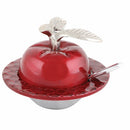 Aluminum Apple Honey Dish With Spoon  - 56187