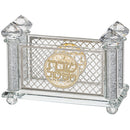 Napkin Holder - Crystal  with Metal Plate - 10 x 17 cm