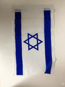 Cloth Israeli Flag With Slot for Stick 11"x17"