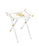 Leatherite Folding Table - Gold - Feldart Collection