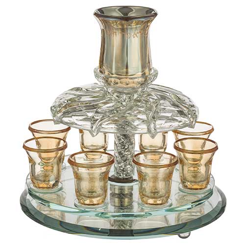 Crystal Wine Divider 33x25 cm with 8 Small Cups
