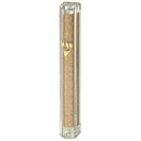 Mezuzah Case - Plastic - Glitter Transparent - Rubber Cork - 12 cm