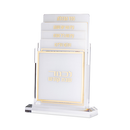 Lucite Shabbos Display Stand with 4 Blessings - Ashkenazi Gold [UK80952]