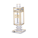 Lucite Matches Container - Pedestal Tower with Gold Borders [UK80856]