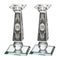 Crystal Candlesticks -  With Metal Plaque - 20 cm