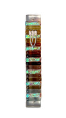 Premium Glass Mezuzah - Brown, Honeycomb