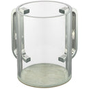 Perspex Clear Washing Cup 13 cm - Silver Handles