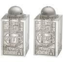 Crystal Salt & Peper Holders 8*4 cm with Laser Cut Plaque - Jerusalem - UK49230