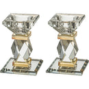 Pair of Crystal Elegant Candlesticks - 10 cm
