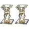 Pair of Crystal Elegant Candlesticks - 10 cm