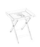 Leatherite Folding Table - Silver - Feldart Collection