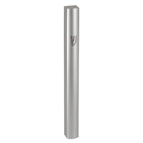 Mezuzah Case - Aluminum -  Semi-Round - 12cm - Matte