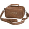 Faux Leather Etrog Box - Dark Brown With Gold Lettering and Strap - UK67067