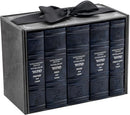 Interlinear Machzor Set 5 Vol. - Mid Size - Ashkenaz - Faux Leather - Navy