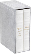 Machzor Rosh Hashanah & Yom Kippur - Hebrew English - 2 Volume - Mid Size - Ashkenaz - Faux Leather - White