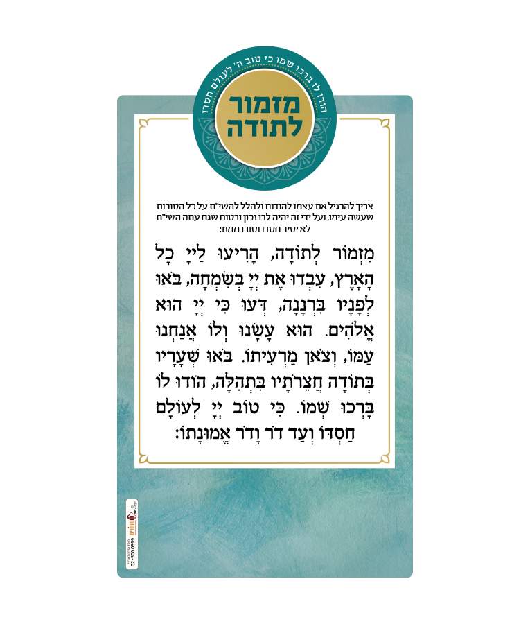 Mizmor Letoda Magnet - Turquoise