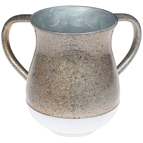 Washing Cup - Aluminum  - Dotted Gold - 13 cm