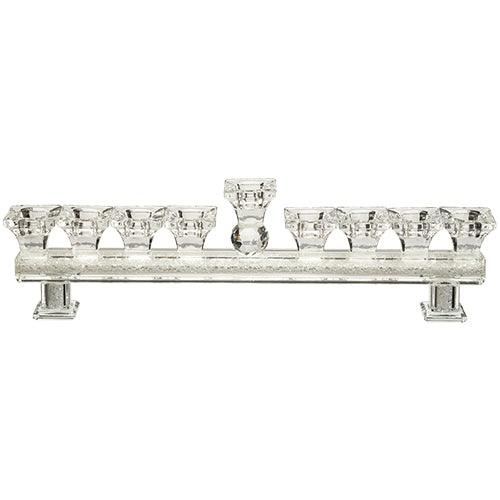 Elegant Crystal Menorah - With stones  - 38 x 10 cm