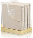 Interlinear Hard Cover Faux Leather Zemiros in Lucite Case (6 vol) Cream