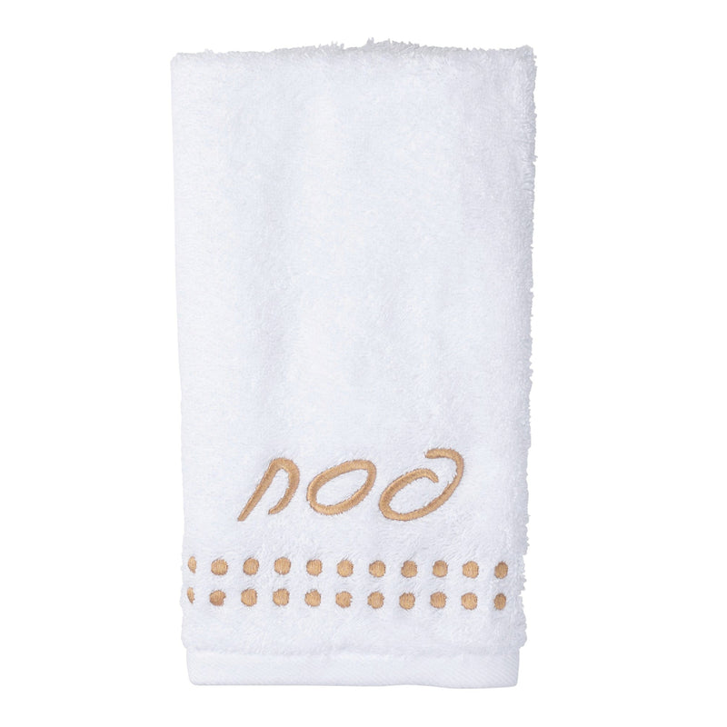 Pesach Dot Border Finger Towel - Gold