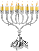 Silver Plated OIl Menorah- 9.5"