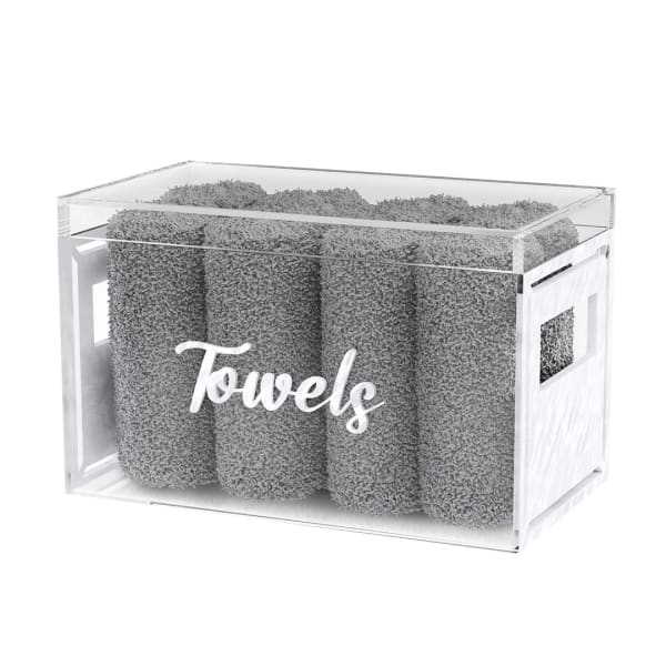 Towel Box With 8 Towels - White Pearl