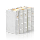 Artscroll Machzor Set Interlinear - SEFARD - F/S 5 Vol. - Hand Tooled White Leather - Miller