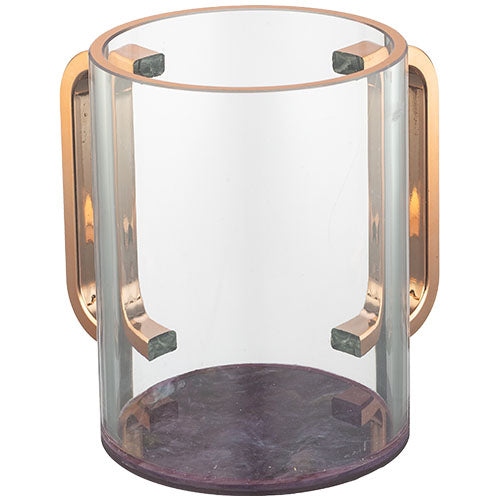 Perspex Clear Washing Cup 13 cm - Gold Handles - UK42918