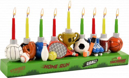 Resin Candle  Menorah - Sports