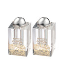 Crystal Salt & Peper Holders 8*4 cm with Laser Cut Plaque - UK42666