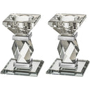 Pair of Crystal Elegant Candlesticks - 10 cm