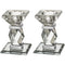 Pair of Crystal Elegant Candlesticks - 10 cm