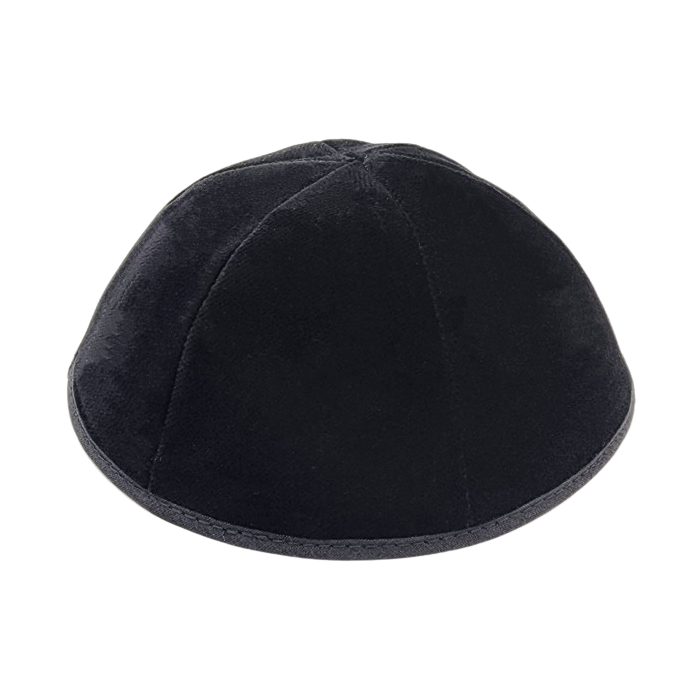 Keter Black Velvet Kippa - Rimless -6 Part