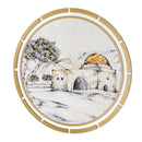 Leatherite Gold Tranquillity Kever Rochel Wall Clock - Gold