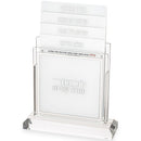 Lucite Shabbos Display Stand with 4 Blessings - Ashkenazi Silver [UK82378]