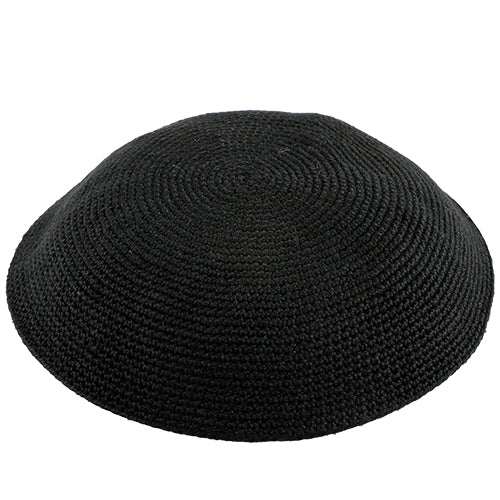 Knitted Kippah - 15 Cm - Sheer Black