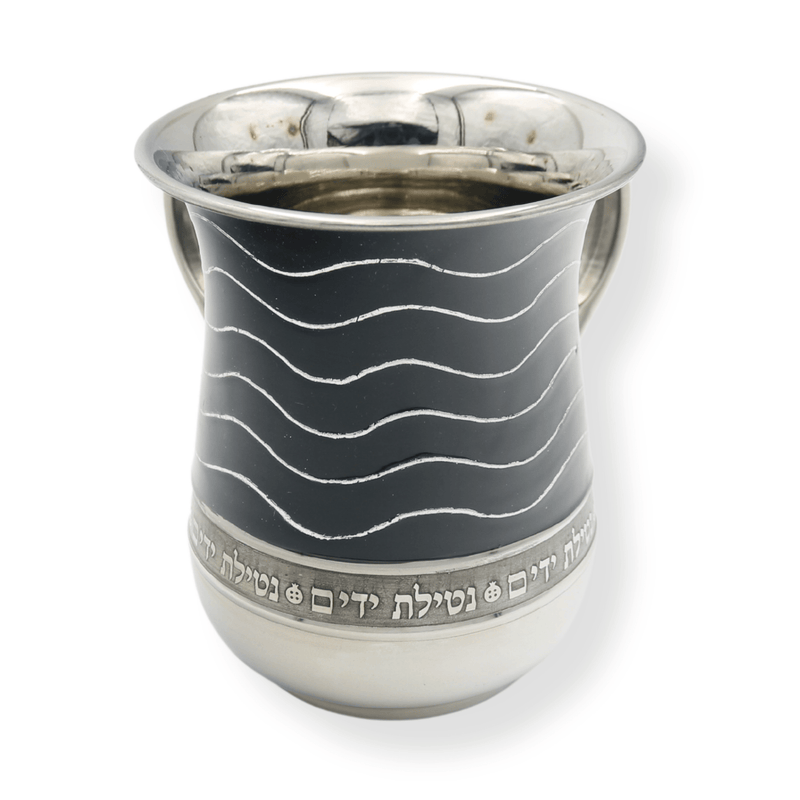 Wash Cup Stainless Steel - Charcoal dipped with silver glittered