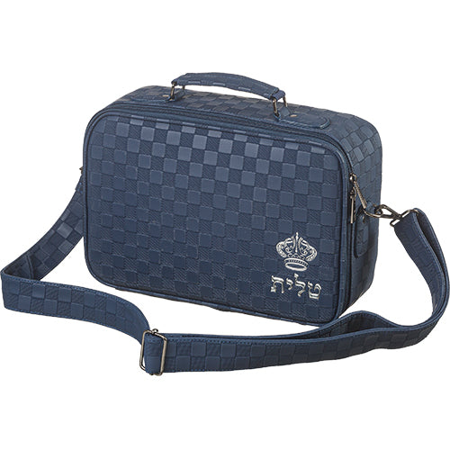 Leatherette Tallis Bag "Crown" 23*36 cm - Dark Blue