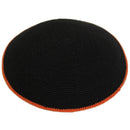 Majestic Knit Kippa - Black w/ orange border - 17CM