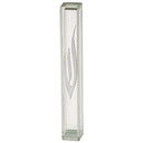 Transparent Plastic Mezuzah  - Silver SHIN with Rubber Cork - 15 cm