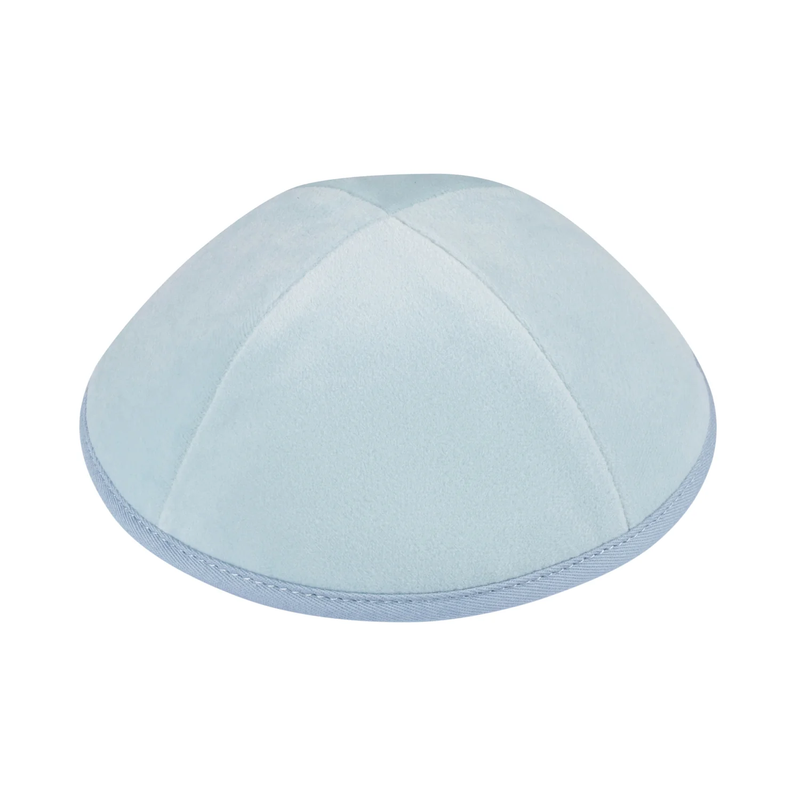 IKIPPAH LIGHT BLUE VELVET YARMULKE 4