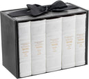 Interlinear Machzor Set 5 Vol. - Mid Size - Ashkenaz - Faux Leather - White