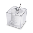 Lucite Square Honey Dish - 9.5 cm - Silver - UK59835